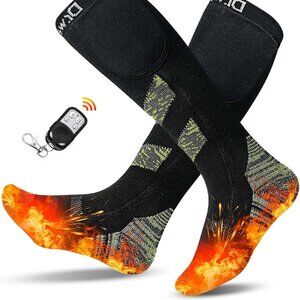 REMOTE CONTROL Rechargeable Heated Socks; Women Size 8.5-10.5,  Men Size 6.5-8.5